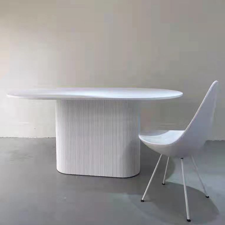 Contemporary Style Dining Table Oval Solid Wood Pedestal Table for Home Clearhalo ' dining_table' 'Dining Tables & Seating' 'Dining Tables' 'furn' 'furn_dining_table' 'Furniture' 'furniture_dining_table' 'Kitchen & Dining Furniture' 'kitchen&dining_furn' 'kitchen' 'kitchen_dining_table' 1200x1200_60cd6ac3-b1ec-415a-9317-2d4c8beff6c7