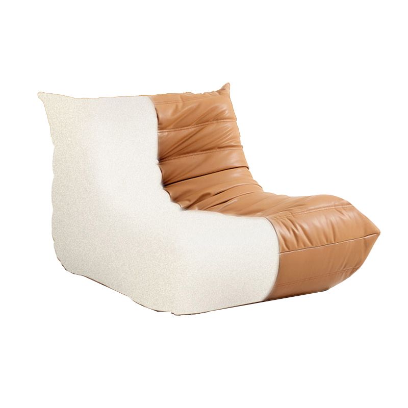 Faux Leather Ergonomic Accent Chair Tufted Back Armless Chair