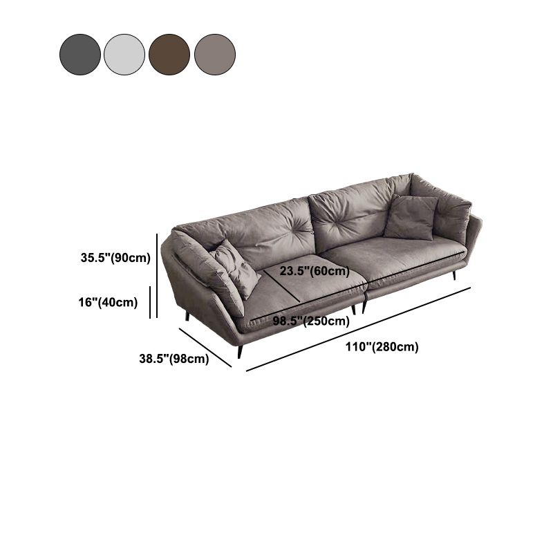 フェイクレザータフテッドコンテンポラリーフレアアームステイン耐性ソファソファ