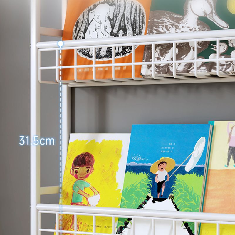 Contemporary Metal Floating Bookcase Wall Mounted Closed Back Bookshelf