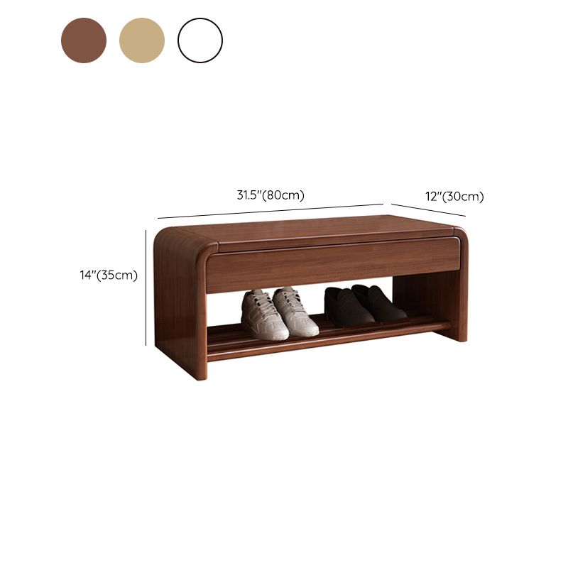 Contemporary Rubber Wood Bench Rectangle Storage Accent Bench with Drawer Clearhalo 'Benches' 'Chairs & Seating' 'furn' 'furn_benches' 'Furniture' 'Living Room Furniture' 1200x1200_60d0af39-f9a1-402a-b342-2099e5d1ad63