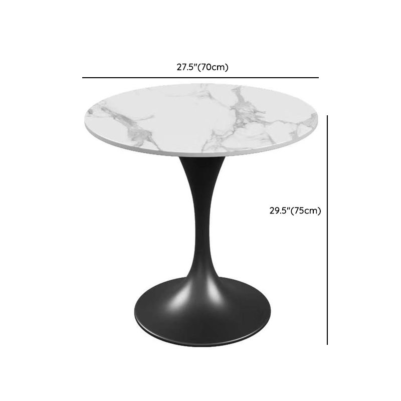 White Stone Dinette Set with Metal Base 1/3/4/5 Pieces Modern Round Table Set Clearhalo 'Dining Room Sets' 'Dining Tables & Seating' 'dining_room_set' 'furn' 'furn_dining_room_set' 'Furniture' 'Kitchen & Dining Furniture' 1200x1200_60d13d6b-1b79-4523-b371-8342302bce3a