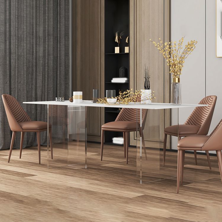 Modern Rectangle Sintered Stone Dining Table Set 1/4/5/6 Pieces Dining Set Clearhalo 'Dining Room Sets' 'Dining Tables & Seating' 'dining_room_set' 'furn' 'furn_dining_room_set' 'Furniture' 'Kitchen & Dining Furniture' 1200x1200_60d19fa8-584f-4db4-9910-874cb1311309