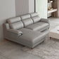 Light-grey Contemporary Sofa Genuine Leather Living Room Sofa & Chaise Clearhalo 'furn' 'furn_sectionals' 'Furniture' 'Living Room Furniture' 'Sectionals' 1200x1200_60d1d55b-fee8-47e1-ad71-0e14d4921af8
