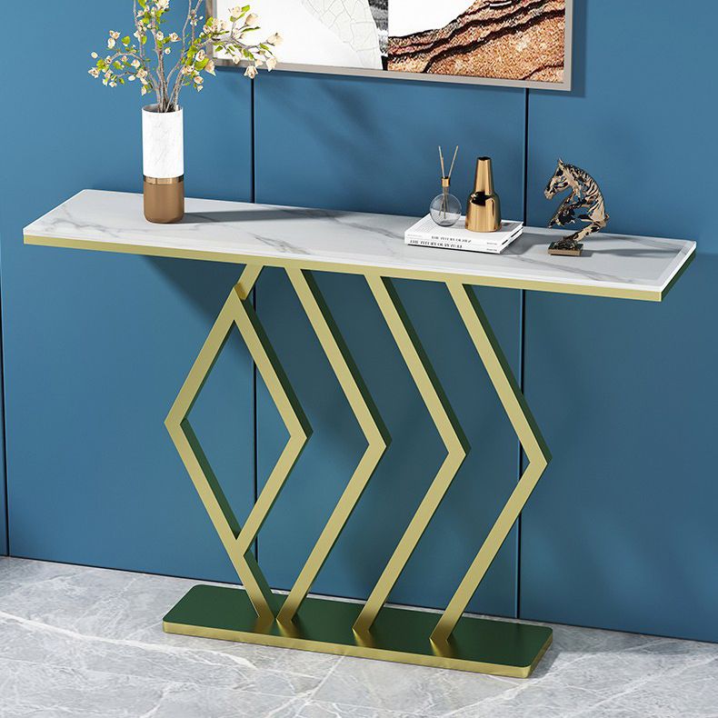 31.5-inch Tall Hall Console Table Glam Stone Accent Table with 1 Shelf Clearhalo 'Console Tables' 'console_tables' 'Entry & Mudroom Furniture' 'furn' 'furn_console_tables' 'Furniture' 1200x1200_60d22622-da04-4df3-9968-cab5c3a7b907