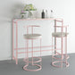 White and Pink Modern Style Bar Table in Wood and Metal Bar Table Milk Tea Shop Bar Table Clearhalo 'Bar Furniture' 'Bar Tables' 'bar_tables' 'furn' 'furn_bar_tables' 'Furniture' 'furniture_bar_tables' 'Kitchen & Dining Furniture' 1200x1200_60d30d66-452e-47af-9c87-10d619e9aa9f