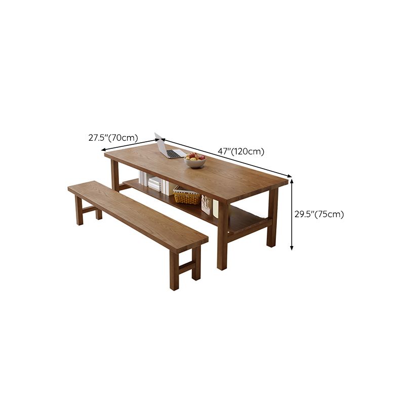 Simplicity Dinette Table Solid Wood Rectangle Dining Room Table in Brown Clearhalo 'Dining Tables & Seating' 'Dining Tables' 'dining_table' 'furn' 'furn_dining_table' 'Furniture' 'Kitchen & Dining Furniture' 1200x1200_60d8904a-e229-4d62-bfbd-25c39da13479