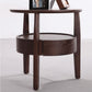 Modernistic Living Room Round 1-Drawer 3 Legs Solid Wood End Table