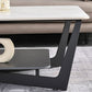 Rechteckiger Couchtisch aus Schiefer, minimalistischer Couchtisch mit offenem Regal