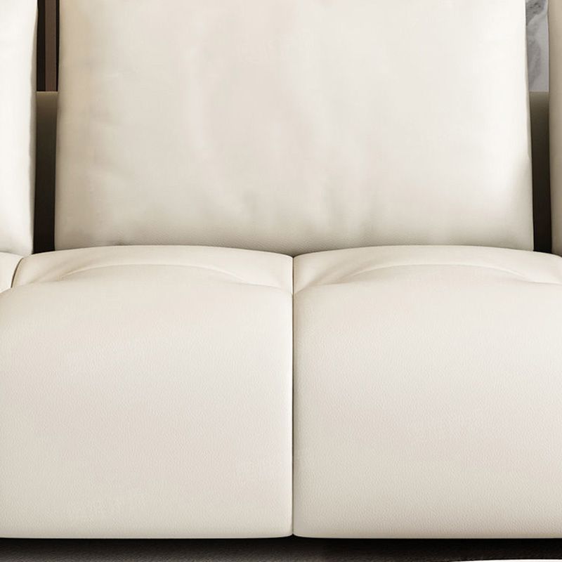 ボルスター枕付きモダンな本革の正方形のソファホワイトソファ