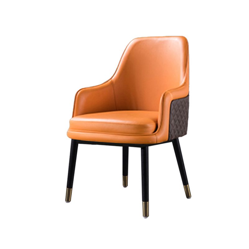 Contemporary Style Arm Solid Back Dining Chair Upholstered Dining Chairs Clearhalo ' kitchen&dining_furn' 'Dining Chairs' 'Dining Tables & Seating' 'dining_chair' 'furn' 'furn_dining_chair' 'Furniture' 'furniture_dining_chair' 'Kitchen & Dining Furniture' 'kitchen' 1200x1200_60dd2fe9-9935-4a0f-ba90-c52d3308d3cc