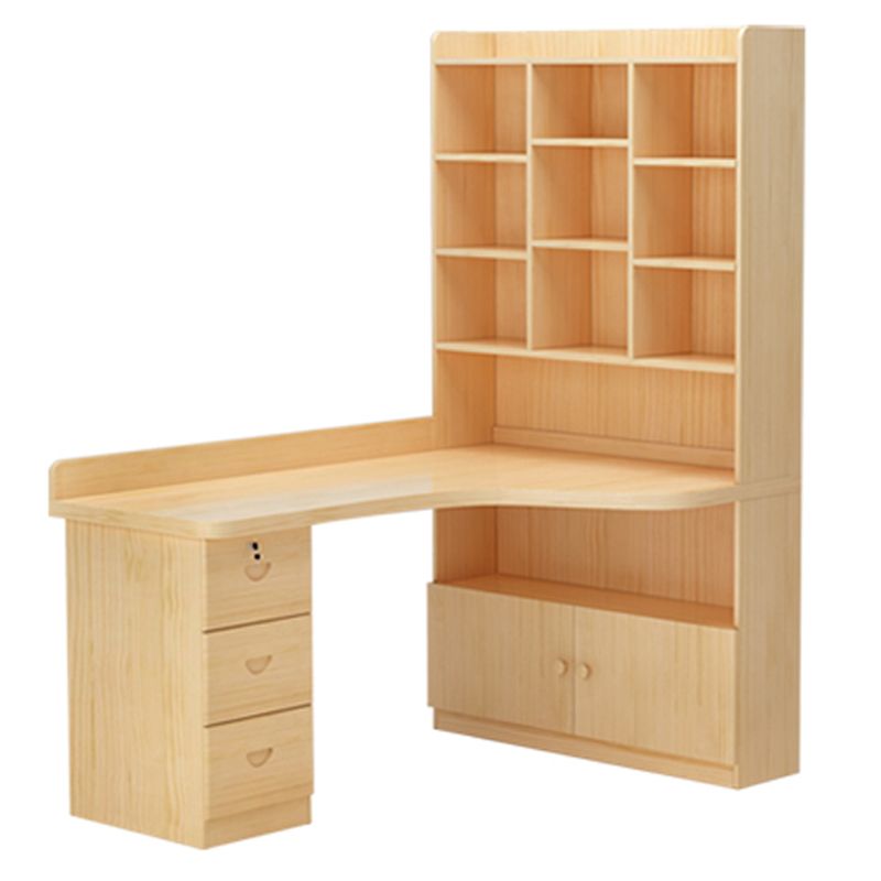 Distanza di libreria con angolo in legno massiccio moderno da 29,5 pollici per la scrivania per la casa