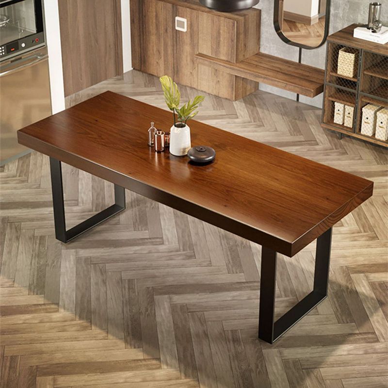 産業1/4/5/7ピース家具ソリッドウッド長方形のダイニングルームセットブラウン