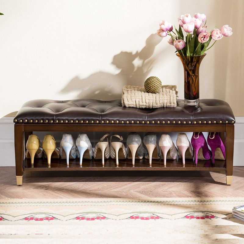 Traditional Entryway Bench Solid Wood Seating Bench with Upholstered Clearhalo 'Benches' 'Chairs & Seating' 'furn' 'furn_benches' 'Furniture' 'Living Room Furniture' 1200x1200_60df7086-be9b-4b0e-8f32-69a24a8086a4