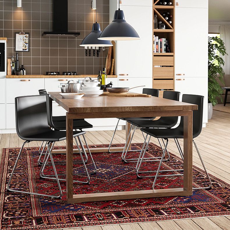 Pine Solid Wood Rectangle Table Modern Dining Table with Double Pedestal for Restaurant Clearhalo ' dining_table' 'Dining Tables & Seating' 'Dining Tables' 'furn' 'furn_dining_table' 'Furniture' 'furniture_dining_table' 'Kitchen & Dining Furniture' 'kitchen&dining_furn' 'kitchen' 'kitchen_dining_table' 1200x1200_60e363f2-2b54-4196-b121-750fd33fd8e7