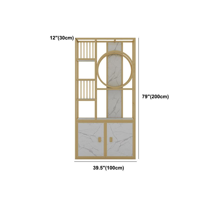 78.74"H Bookcase Glam Style Open Back Bookshelf for Office Home with Cabinets Clearhalo 'Bookcases' 'furn' 'furn_bookcases' 'Furniture' 'furniture_bookcases' 'kitchen' 'kitchen_bookcases' 'Living Room Furniture' 'Office Furniture' 1200x1200_60e48d7d-e66f-48dd-b0b0-49b049faae75