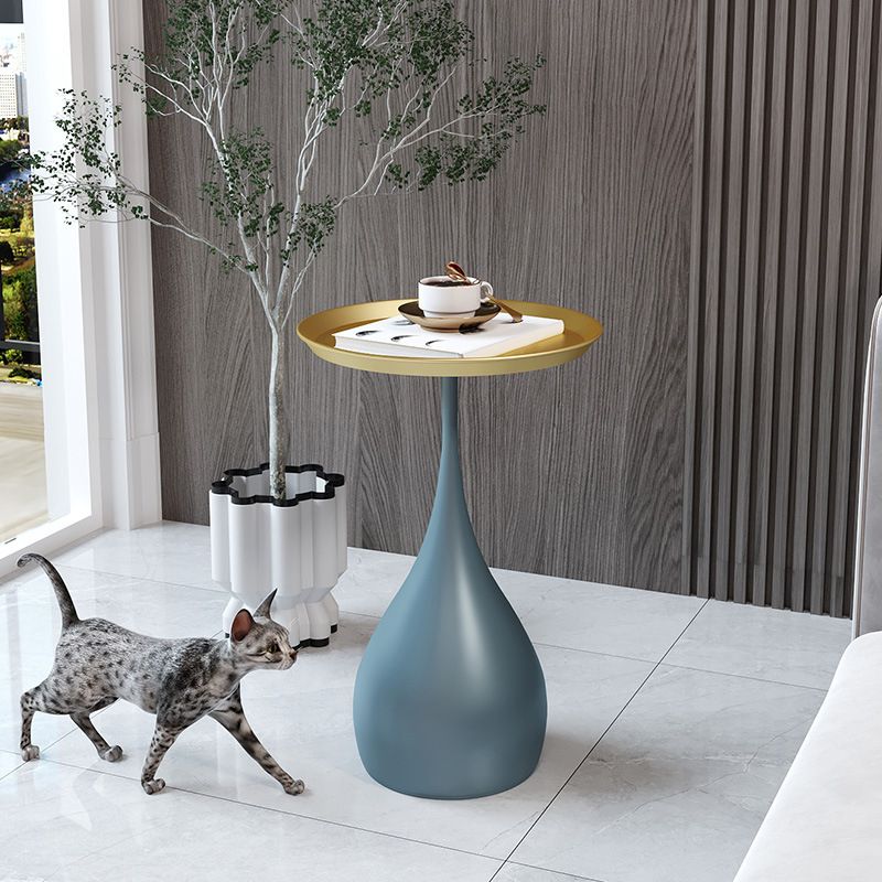 Modern Style Blue/gold/black Metal Base Metal Tray Round Side Table Clearhalo 'Coffee & Accent Tables' 'End & Side Tables' 'end_side_tables' 'furn' 'furn_end_side_tables' 'Furniture' 'Living Room Furniture' 1200x1200_60e4bdc7-074b-4223-8f40-88efc86f4ff5