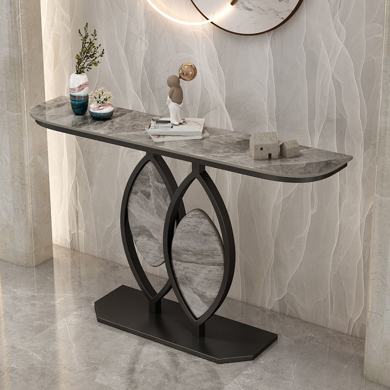 Tavolo console di ferro in pietra glam tavolo divano console mezza luna per sala