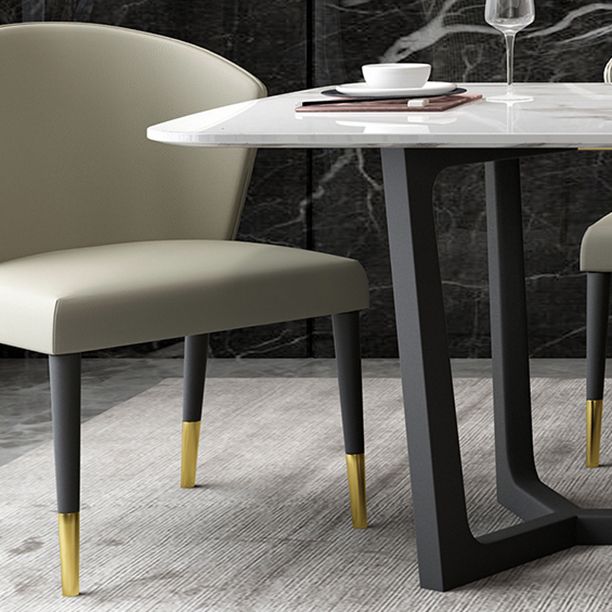 Juego de mesa de piedra sinterizada rectangular de estilo moderno 1/4/5/7 Piezas Set de comedor