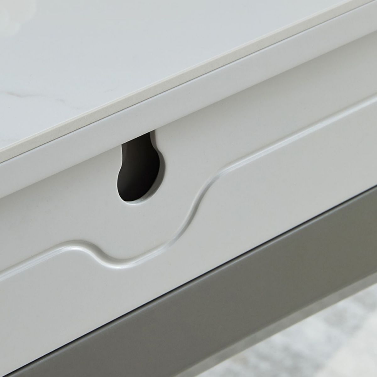 Zeitgenössischer ausziehbarer runder Stein Esstisch für Esszimmer