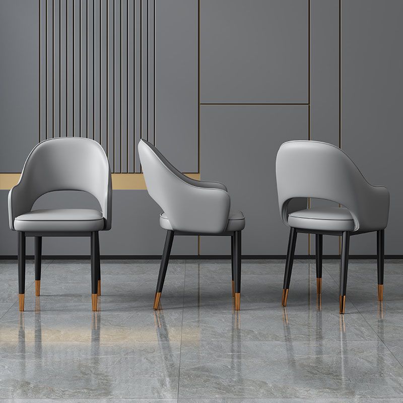 Glam Style Metal Arm Chair Open Back Upholstered Dining Side Chair Clearhalo 'Dining Chairs' 'Dining Tables & Seating' 'dining_chair' 'furn' 'furn_dining_chair' 'Furniture' 'furniture_dining_chair' 'Kitchen & Dining Furniture' 1200x1200_60e64732-136e-416e-a5d9-5c3886f61096