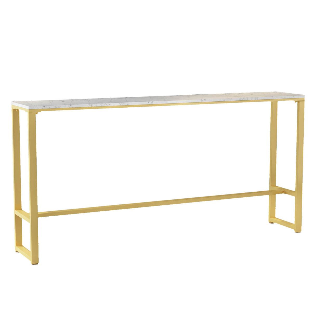 Rectangular Artificial Marble Bar Table Luxurious Bistro Table with Double Pedestal Clearhalo 'Bar Furniture' 'Bar Tables' 'bar_tables' 'furn' 'furn_bar_tables' 'Furniture' 'Kitchen & Dining Furniture' 1200x1200_60e76c76-55d1-4d26-b1b6-a6d8c35c19fd