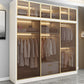 Modern Wit Wood Frame Garderobe Vrijstaande garderobe met schuifglazen deuren