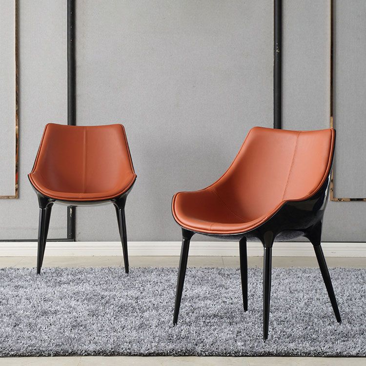 Chaise de salle à manger en métal contemporain meubles letéraux en arrière en finition mate pour la maison