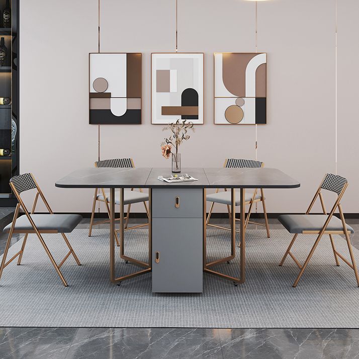 Modern Dining Table Sintered Stone Drop-Leaf Dining Table for Home Use Clearhalo ' dining_table' 'Dining Tables & Seating' 'Dining Tables' 'furn' 'furn_dining_table' 'Furniture' 'furniture_dining_table' 'Kitchen & Dining Furniture' 'kitchen&dining_furn' 'kitchen' 'kitchen_dining_table' 1200x1200_60ea7364-dc3b-45e9-b7c4-f58e7f960660