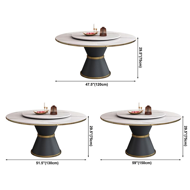 Metal Modern Round Dining Table Sintered Stone Table for Kitchen and Dining Room Clearhalo ' dining_table' 'Dining Tables & Seating' 'Dining Tables' 'furn' 'furn_dining_table' 'Furniture' 'furniture_dining_table' 'Kitchen & Dining Furniture' 'kitchen&dining_furn' 'kitchen' 'kitchen_dining_table' 1200x1200_60ed4361-4805-4800-ab4e-6716b1a15b72