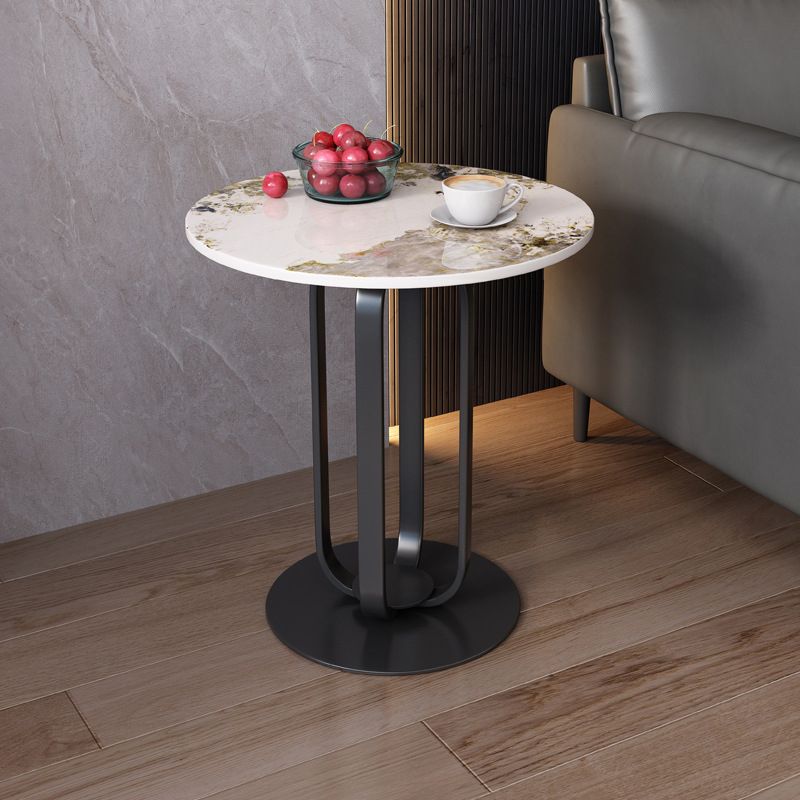 21.65-inch Tall Pedestal End Table Casual Round Stone Top Sofa Side Table Clearhalo 'Coffee & Accent Tables' 'End & Side Tables' 'end_side_table' 'end_side_tables' 'furn' 'furn_end_side_tables' 'Furniture' 'furniture_end_side_table' 'Living Room Furniture' 1200x1200_60edac2d-5838-4972-9d05-1906d32dc224