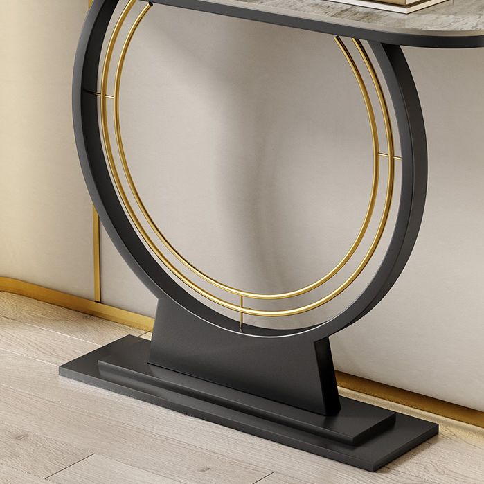 Mesa de acento de la consola de media luna Tabla de acabado antiguo Mesa de sofá en piedra
