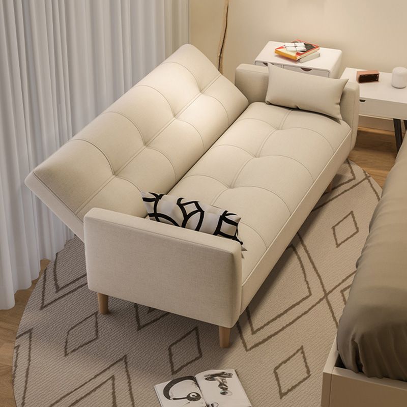 Getufte split-back zitplaat lederen vierkante armbank met kussens