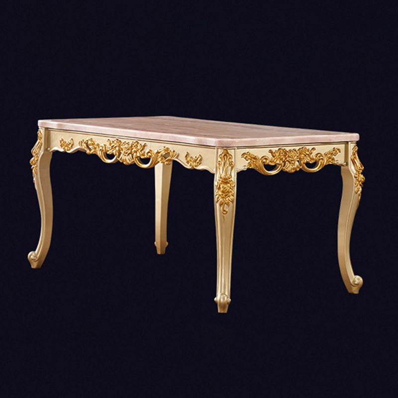 Forma rectangular mesa de comedor de estilo victoriano mesa fija con mármol