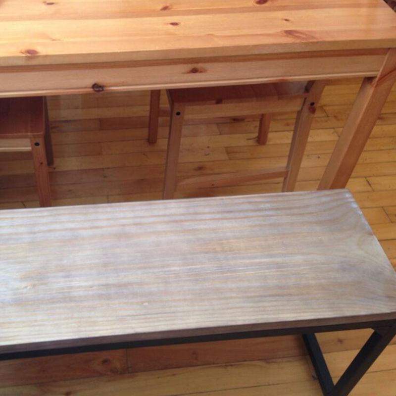 Contemporary Solid Wood Bench Brown Seating Bench with Metal Base Clearhalo 'Benches' 'Chairs & Seating' 'furn' 'furn_benches' 'Furniture' 'Living Room Furniture' 1200x1200_60efe70e-c32f-4857-839a-a4aba46774b8