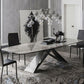 Rectangle Dining Table Industrial Stone Top Dining Table with Stainless Steel Base Clearhalo 'Dining Tables & Seating' 'Dining Tables' 'dining_table' 'furn' 'furn_dining_table' 'Furniture' 'furniture_dining_table' 'Kitchen & Dining Furniture' 'kitchen' 'kitchen_dining_table' 1200x1200_60f00ca1-b9ba-425a-bae8-e201e8834247