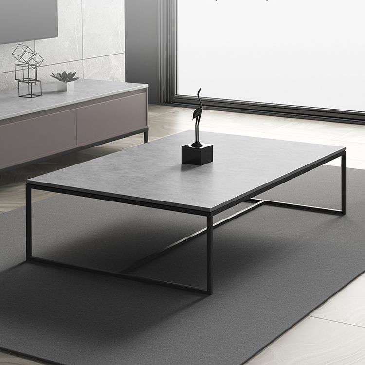Rectangle Slate Coffee Table Frame Coffee or End Table, 16.53" High