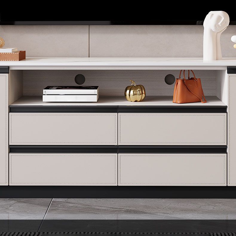Stone Media Console Contemporary TV Media Stand with 4 Drawers Clearhalo 'furn' 'furn_tv_stands_entertainment_centers' 'Furniture' 'Living Room Furniture' 'TV Stands & Entertainment Centers' 'TV Stands & Media Storage Furniture' 'tv_stands_entertainment_centers' 1200x1200_60f0d456-4788-496e-817b-23d486f9f5e1