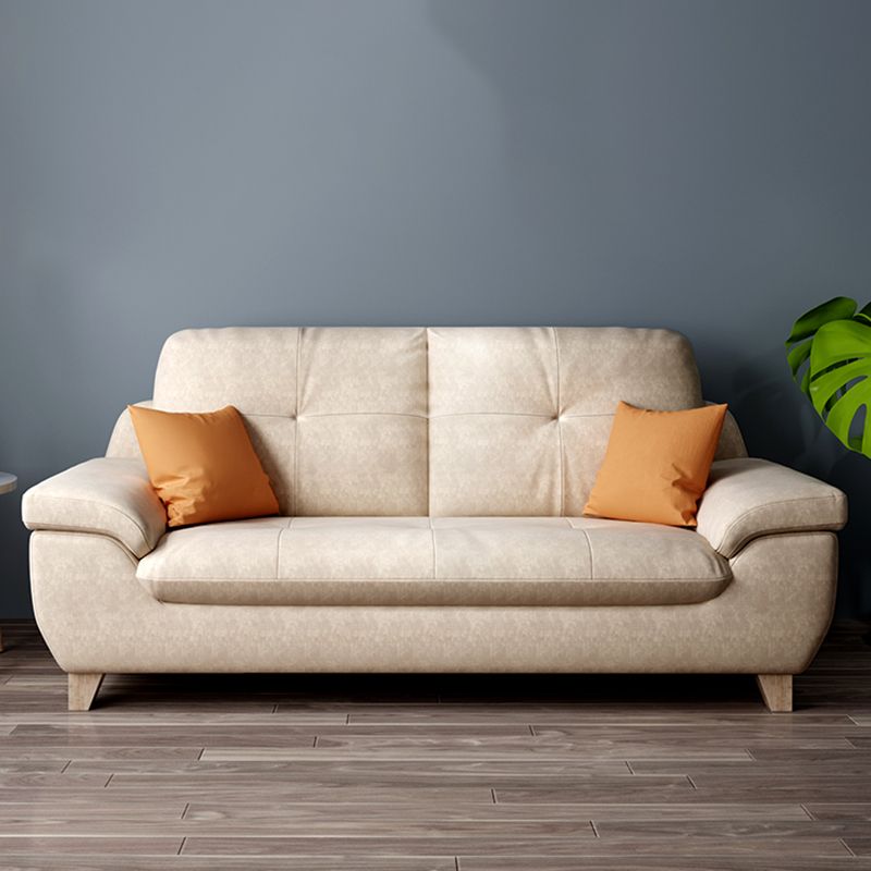 Faux Leather Pillow Top Arm Modern Sofa with Stain Resistant and Water Proof Clearhalo 'furn' 'furn_sofas' 'Furniture' 'furniture_sofas' 'kitchen' 'kitchen_sofas' 'Living Room Furniture' 'Sofa' 'sofas' 1200x1200_60f25634-d20b-406d-b0b8-f5f0e245db33