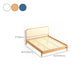 Scandinavian Standard Bed Wood Frame Bed with Upholstered Headboard