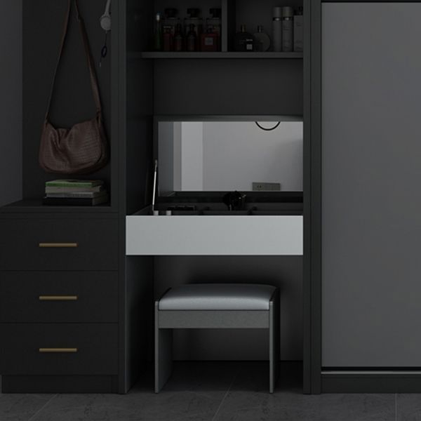 Gray Contemporary Wardrobe Armoire with Drawer Wooden Wardrobe Cabinet Clearhalo 'Armoires & Wardrobes' 'armoires_wardrobes' 'Bedroom Furniture' 'furn' 'furn_armoires_wardrobes' 'Furniture' 1200x1200_60f50a5c-bfb4-43c8-8bfb-cfab7849757a
