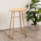 Modern Armless Backless Counter Stool Iron Bar Stool with Wooden Seat