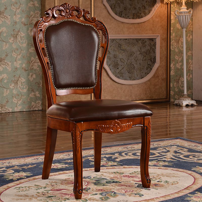 Wood Victorian Style Dining Chair Open Back Dining Side Chair for Home Clearhalo ' kitchen&dining_furn' 'Dining Chairs' 'Dining Tables & Seating' 'dining_chair' 'furn' 'furn_dining_chair' 'Furniture' 'furniture_dining_chair' 'Kitchen & Dining Furniture' 'kitchen' 1200x1200_60f5eb8a-0626-47b2-ac45-a4f2946fc1bc