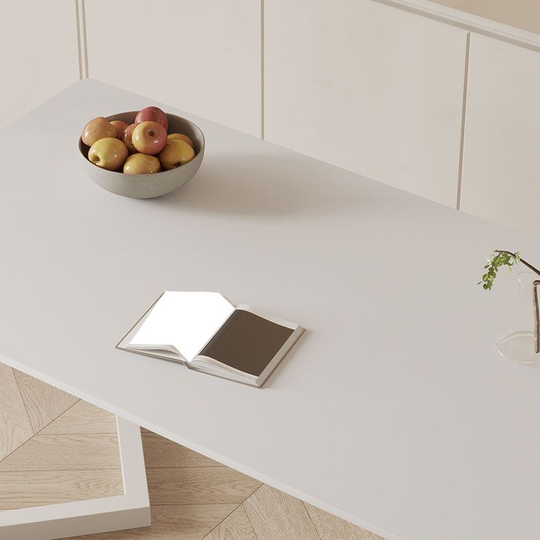 Scrivania da ufficio a forma di rettangolare scrivania in pietra in bianco per casa