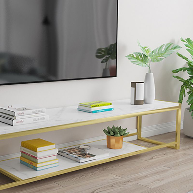 Open Storage Media Console Glam TV Stand Console for Living Room Clearhalo 'furn' 'furn_tv_stands_entertainment_centers' 'Furniture' 'Living Room Furniture' 'TV Stands & Entertainment Centers' 'TV Stands & Media Storage Furniture' 'tv_stands_entertainment_centers' 1200x1200_60f79438-31f4-42a7-9af1-c1edfb2e3833