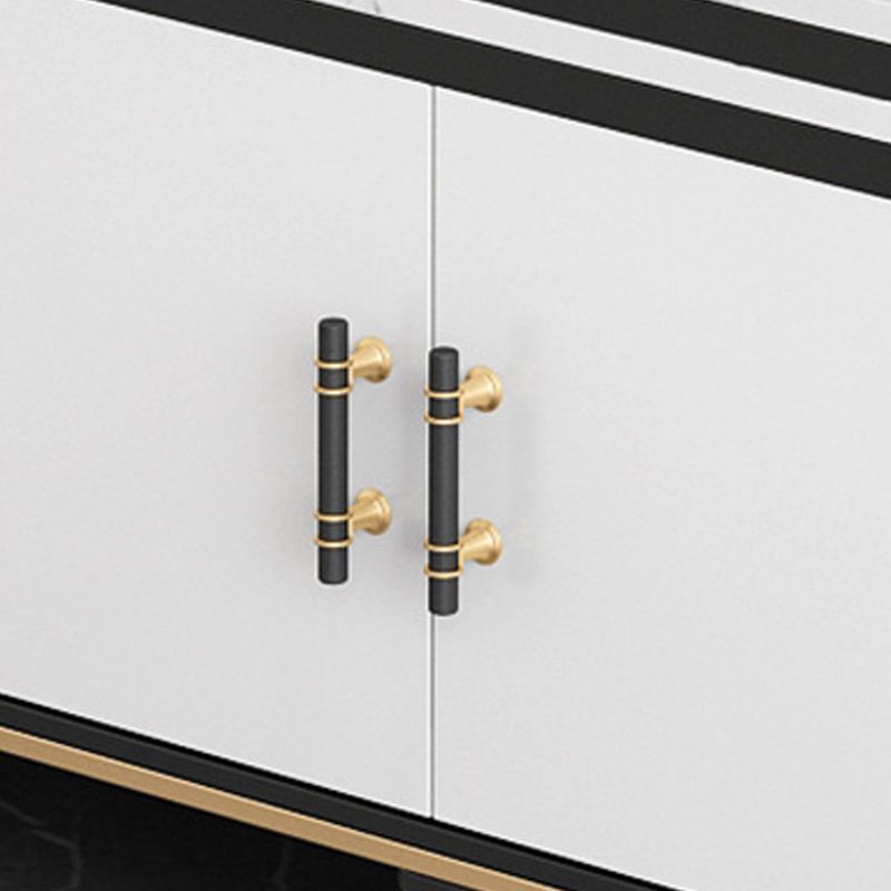 Modern Stone TV Media Stand 16" W Open Shelving TV Stand Console with Cabinet Clearhalo 'furn' 'furn_tv_stands_entertainment_centers' 'Furniture' 'Living Room Furniture' 'TV Stands & Entertainment Centers' 'TV Stands & Media Storage Furniture' 'tv_stands_entertainment_centers' 1200x1200_60fb9524-f769-4378-95a9-e51e5a6f1c28