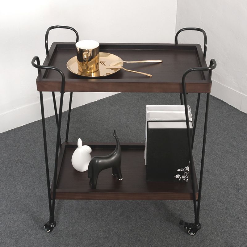 Modern Style Wood Prep Table 29.53"H Rolling Prep Table for Home Use