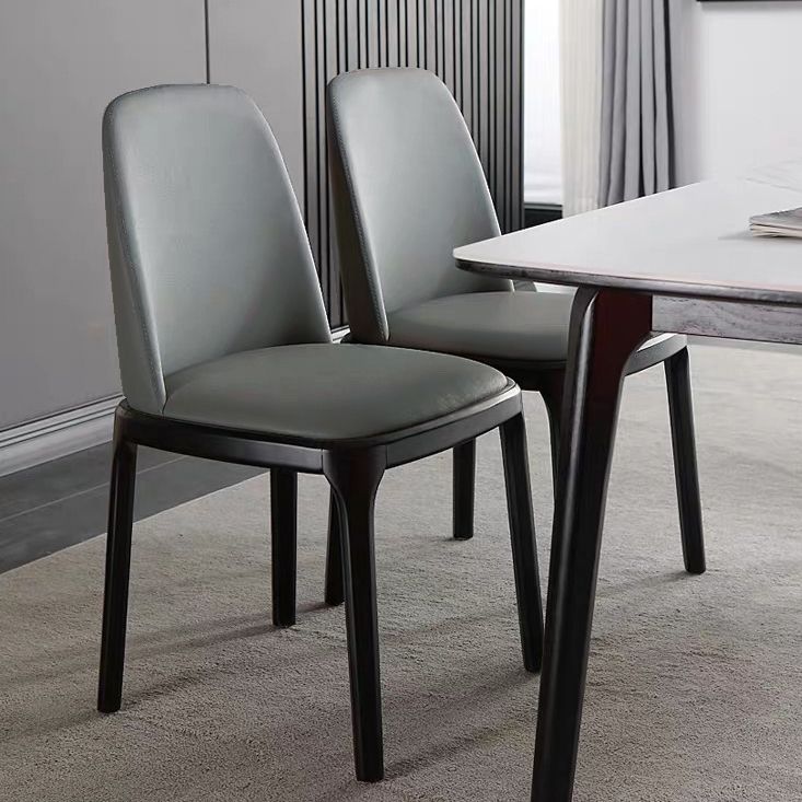 Industrial Ash Leather Side Chair Matte Finish Parsons Dining Chair (Set of 2) Clearhalo ' kitchen&dining_furn' 'Dining Chairs' 'Dining Tables & Seating' 'dining_chair' 'furn' 'furn_dining_chair' 'Furniture' 'furniture_dining_chair' 'Kitchen & Dining Furniture' 'kitchen' 1200x1200_60fbf0d6-a323-48bd-90a9-46c20f0a838d