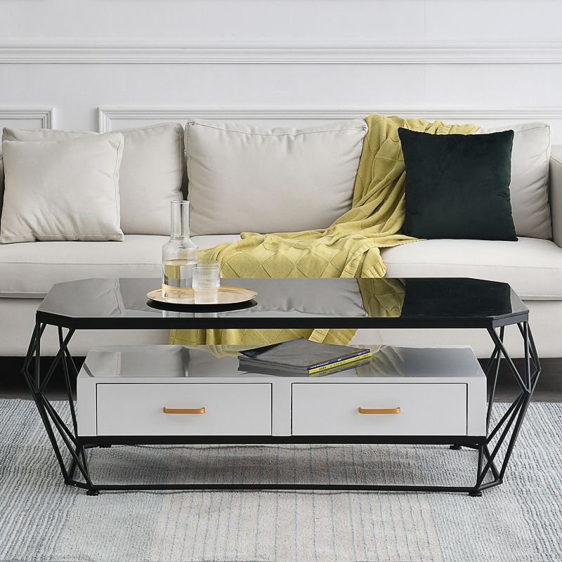 Frame Base Rectangular Glam Style Slate Table Plate Metal Iron Bottom Frame Coffee Table Clearhalo 'Coffee & Accent Tables' 'Coffee Tables' 'coffee_tables' 'furn' 'furn_coffee_tables' 'Furniture' 'Living Room Furniture' 1200x1200_60fc3448-67d2-4b0f-8f8f-cde580c59ea5