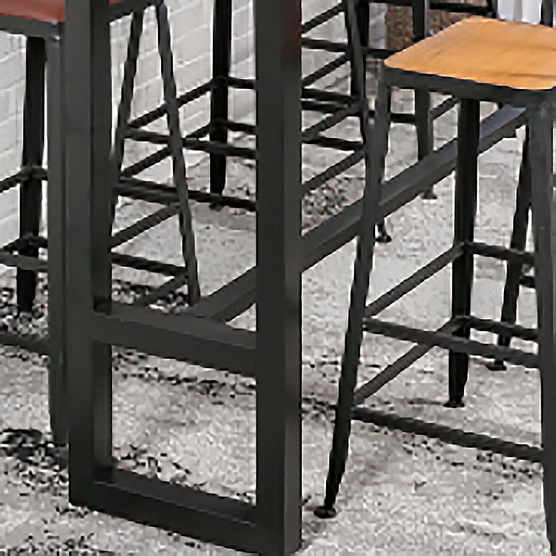 Industrial Style Bar Table Solid Wood Rectangle Pub Table for Indoor